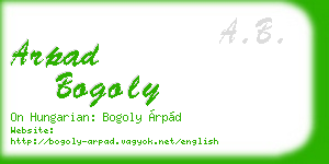 arpad bogoly business card
