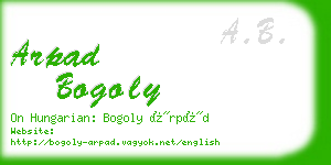 arpad bogoly business card